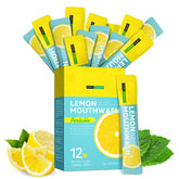 Liillya bain de bouche, sachets voyage 10 ml offrent une fraîcheur rapide en déplacement.