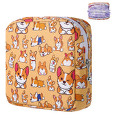 Likesing pochette menstruelle en canvas orange chien – vue de face, pratique en déplacement