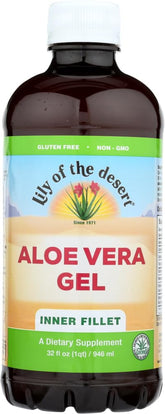 Gel Aloe Vera Lily of the Desert en bouteille, hydratant naturel pour la peau.