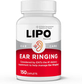 Lipo-Flavonoid: bouteille ouverte avec caplets, usage quotidien pour le confort de l'oreille.