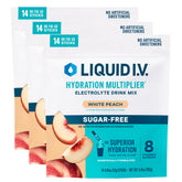 Liquid I.V Hydration Multiplier sans sucre pêche blanche – sachets pack-3 pour une hydratation pratique