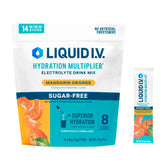 Liquid I.V. Hydration Multiplier Sans Sucre Mandarin Orange — bouteille prête à hydrater rapidement en déplacement.