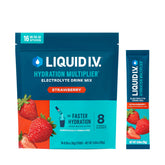 Liquid I.V. Hydration Multiplier sachet fraise prêt à verser dans l'eau