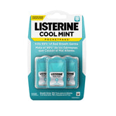 Boîte portable Listerine PocketPaks prête pour déplacements et fraîcheur instantanée.