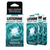 Tablettes Ready Tabs Listerine dans une boîte, fraîcheur rapide et pratique.