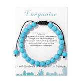 Lit Wall turquoise 8mm perles, bracelet élégant pour votre style quotidien.