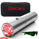 LITECARE lampe rouge infrarouge en main pour ciblage musculaire.