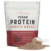 Live Conscious Cosmic Cacao — poudre protéinée végétale pour énergie durable.