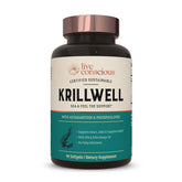 Live Conscious KrillWell : Bouteille de capsules faciles à avaler pour le soutien articulations