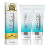 LIVFRESH gel dentifrice menthe, tube visible, fraîcheur durable pour l'haleine