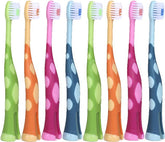 Brosse dents enfant Lix girafe douce rouge, idéale pour petites bouches et gencives sensibles.