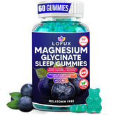 Gommes Lofux magnésium glycinate, flacon bleu pour le bien-être quotidien.