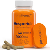 LongLifeNutri Hesperidine: bouteille de 240 capsules prête à l'emploi pour le soutien circulatoire.