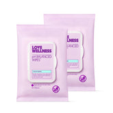 Love Wellness Lingettes équilibre pH – emballage pratique pour l'hygiène quotidienne.