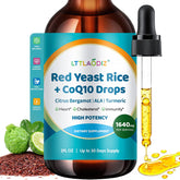 Teinture rouge LTTLAODIZ avec riz rouge et CoQ10 en bouteille.