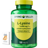 LUAL L-Lysine 1000 mg, comprimés en bouteille, soutien au bien-être quotidien.
