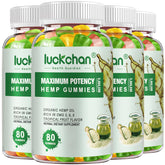 LUCKCHAN bonbons au chanvre haute puissance dans un flacon, potentiel soutien au confort.