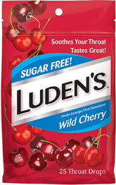 Ludens bonbons cerise sans sucre, douceur apaisante pour la gorge.