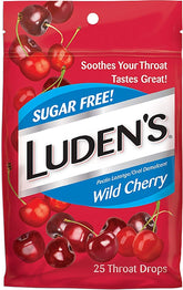 Bonbons Ludens sans sucre goût cerise sauvage, confort potentiel pour la gorge au quotidien.