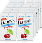 Ludens cerise sauvage, boîte 12-pack sans sucre, pour apaiser la gorge au quotidien.