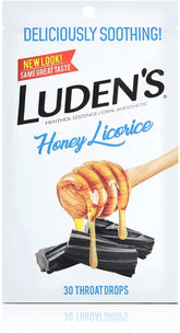 Pastilles Ludens miel reglisse dans une boîte 3x30 pour un réconfort rapide.