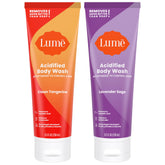 Lume Bain-Corps Acidifié – bouteille montrant le controle d’odeur sur 24h.