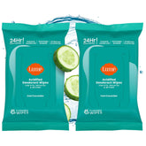 Lingettes Lume Acidifiées, paquet 2x45, pratique pour un rafraîchissement rapide.