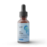 LUV Zen Drops : bouteille élégante prête pour une routine détente et soutien émotionnel.