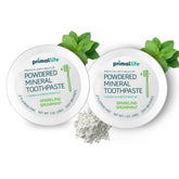 LuxProdX Primal Life Organics – poudre dentifrice en emballage pratique et prêt à l’emploi.