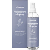 M3 Naturals huile magnésium lavande spray sur bouteille, application relaxante.
