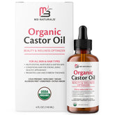 Huile de ricin M3 Naturals dans une bouteille en verre, hydratation naturelle.