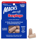 Bouchons Mack's mousse ultra-confort pour dormir et se détendre