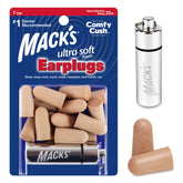 Bouchons Mack's en mousse ultra-douce avec étui pratique pour dormir et étudier.