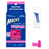 Bouchons Mack's Dreamgirl en mousse rose idéals pour voyage et sommeil paisible.