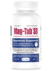 Mag-Tab SR: bouteille illustrant la libération prolongée pour une absorption potentiellement plus régulière.