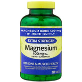 Comprimés magnésium oxyde 400 mg en bouteille – soutien potentiel des os et des muscles.