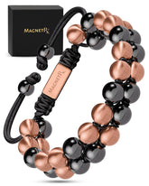 MagnetRX bracelet magnétique hematite-cuivre 8mm, alliance de force et d'élégance.
