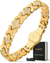 MagnetRX Bracelet Quatre Feuilles avec cristaux pour un style raffiné et énergie potentielle
