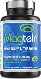 Magtein : bouteille de capsules et soutien potentiel à la mémoire et à la concentration.