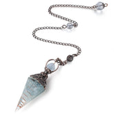 MAIBAOTA pendule cristal aquamarine, focal lumineux idéal pour divination et intuition.