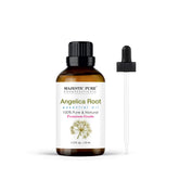 Majestic Pure huile angelique dans bouteille ambrée avec pipette pour dosage précis.