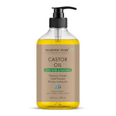 Huile de ricin Majestic Pure dans son flacon, hydratation naturelle.