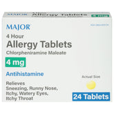 MAJOR comprimés allergie 4 heures, bouteille: soulagement potentiel des symptômes allergiques.