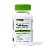 Major cétirizine tablettes 10 mg – boîte visible pour accès rapide lors d’éternuements