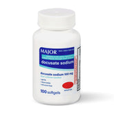 MAJOR Docusate Sodium 100 mg Softgels emballage: aide douce pour constipation occasionnelle