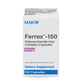 MAJOR Ferrex-150 capsules visibles, soutien potentiel de l'énergie au quotidien.