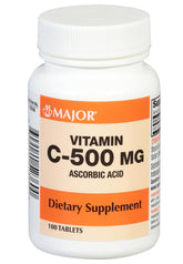 MAJOR vitamine C 500 mg, emballage 100 comprimés prêt à l'emploi pour une routine quotidienne.