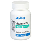 MAJOR Vitamin D3, bouteille de comprimés, soutien quotidien des os.