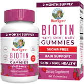MaryRuth's Biotin Gummies emballage clair, pratique pour cheveux et peau
