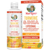 MaryRuth's Curcuma-DHA en formulation liposomale, bouteille pratique pour le dosage quotidien.